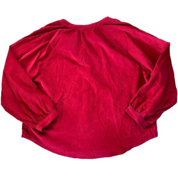 New Women's Burgundy Red V-neck Ribbed Blouse size‎ XS - Picture 4 of 5